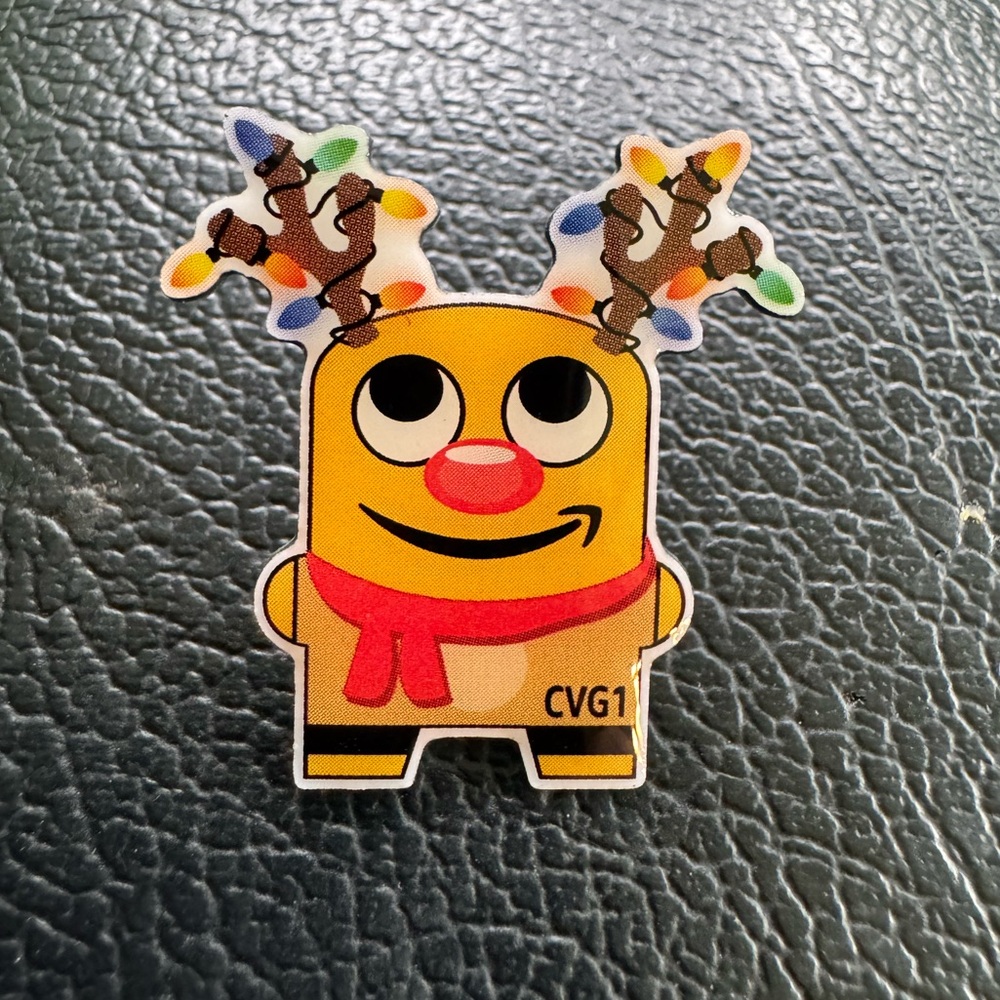 Amazon Employee Peccy Pin Collectible  Christmas Red Nose Reindeer Lights CVG1